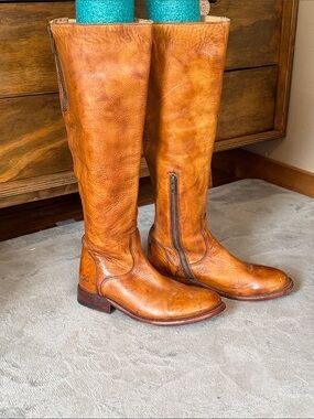 BED|STU Cognac Leather Tall Riding Boots
